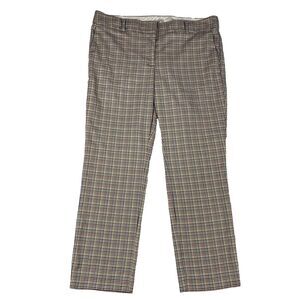 LOFT Plaid Trousers - Black, White, Tan